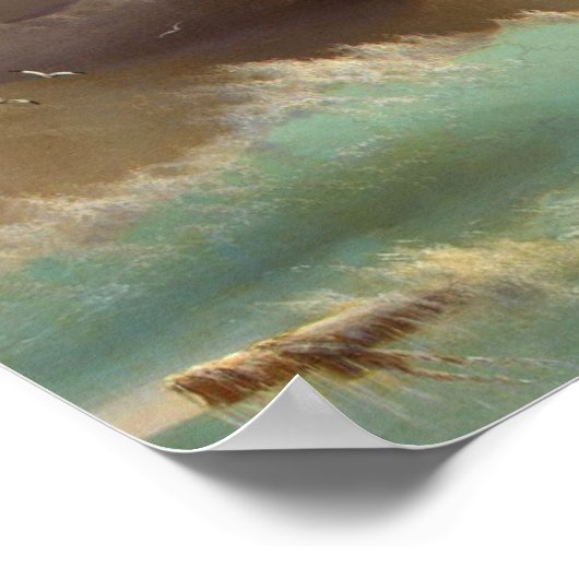 Schiff in der Sturmsee Poster (Ecke)