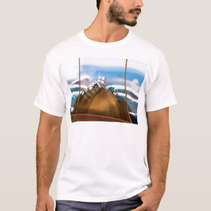 Schiff in einem stürmischen Atlantischen Ozean T-Shirt
