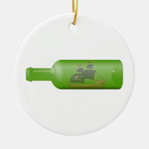 Schiff in einer Flasche Keramik Ornament