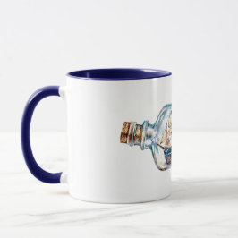 Schiff in einer Flasche Tasse