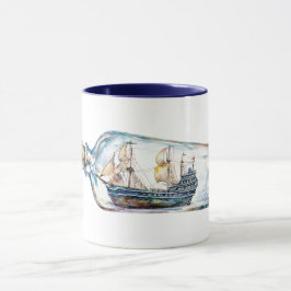 Schiff in einer Flasche Tasse