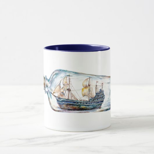 Schiff in einer Flasche Tasse (Zentrum)