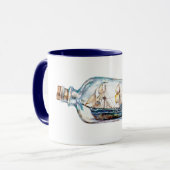 Schiff in einer Flasche Tasse (Vorderseite Links)