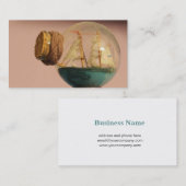 Schiff in einer Flasche Visitenkarte (Vorne/Hinten)