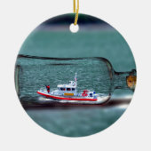Schiff in einer Flaschen-Ozean-dekorativen Keramik Ornament (Vorne)