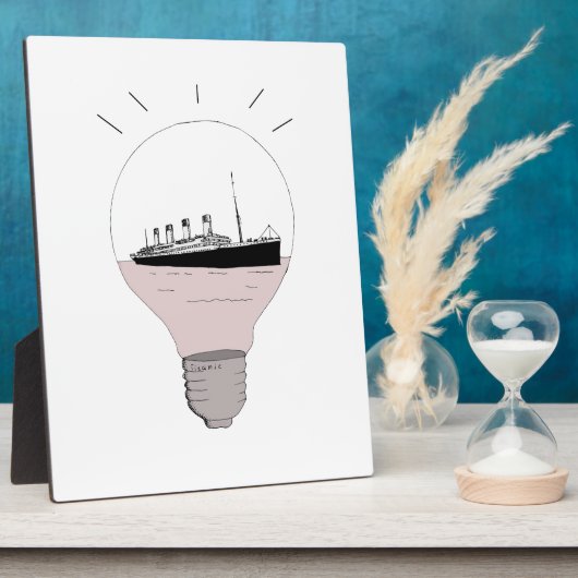 Schiff in einer Glühbirne Fotoplatte (Seite)