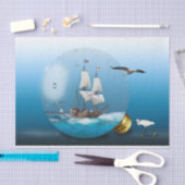 Schiff in einer Glühbirne Seidenpapier (Handwerk)