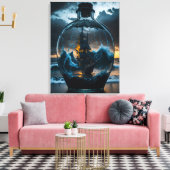 Schiff in einer magischen Flaschenwandkunst Leinwanddruck (Insitu (Wohnzimmer))
