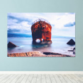 Schiff in einer Ocean Graveyard Leinwand Art (Insitu (Holzboden))