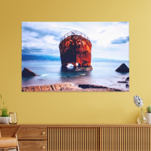 Schiff in einer Ocean Graveyard Leinwand Art (Insitu (Wohnzimmer))