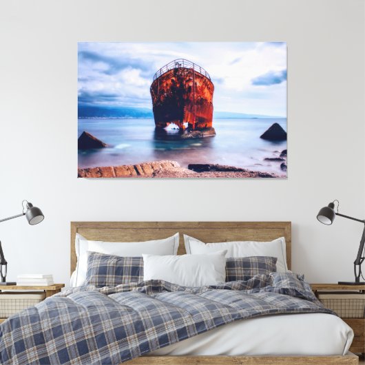 Schiff in einer Ocean Graveyard Leinwand Art (Insitu (Schlafzimmer))