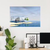 SCHIFF IN KURZE DRUCKEN POSTER (Heimbüro)