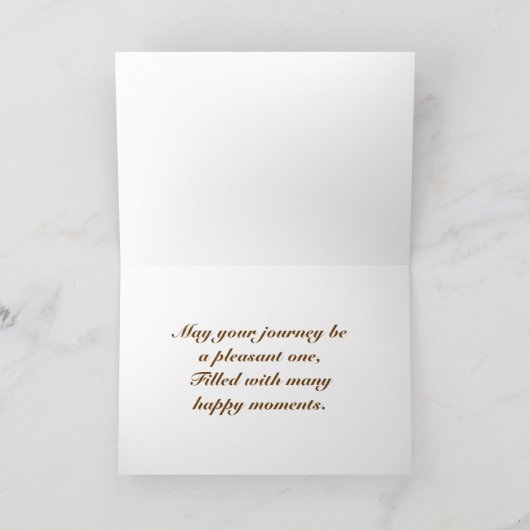 Schiff in Sepia Custom Bon Voyage Card Karte (Innenseite)