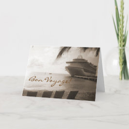 Schiff in Sepia Custom Bon Voyage Card Karte