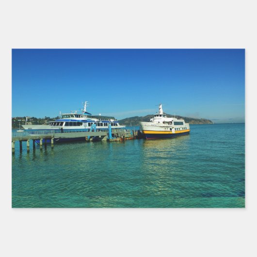 Schiff in Serene Lake Decoupage Hochwertiges Triad Geschenkpapier Set (Vorderseite 2)