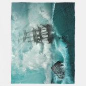 SCHIFF IN STORMEN GEWÄSSERN FLEECEDECKE (Vorderseite)