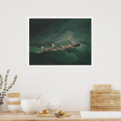 Schiff...in Sturm (1261) Poster (Küche)