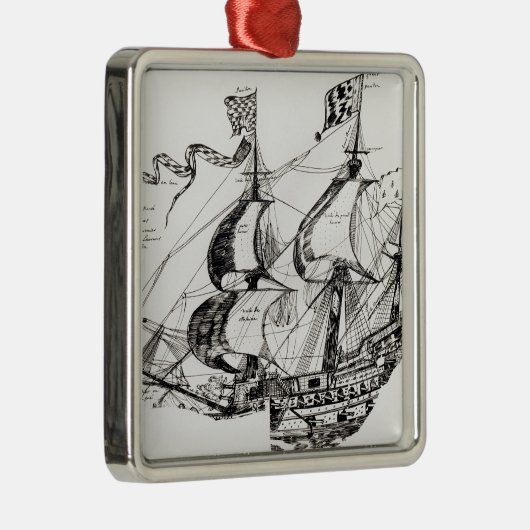 Schiff Jacques Cartiers, 'Rarete Indes Silbernes Ornament (Rechts)