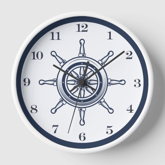 Schiff-Küstenschiff-Rad des nautischen Boat House Uhr (Vorderseite)