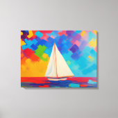 Schiff mit Farbe auf See Leinwanddruck (Vorderseite)