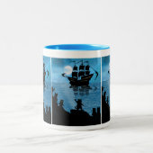 Schiff mit Louis Wains Cats abschicken Zweifarbige Tasse (Mittel)