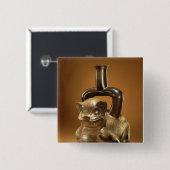 Schiff mit Puma, Chavin Kultur, c.90 BC Button (Vorne & Hinten)