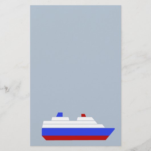 Schiff mit rotem und blauem Meer Briefpapier (Vorderseite)