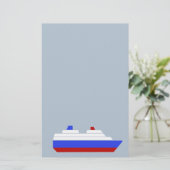 Schiff mit rotem und blauem Meer Briefpapier (Stehend Vorderseite)