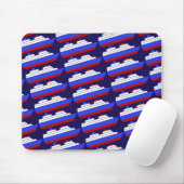 Schiff mit rotem und blauem Meer Mousepad (Mit Mouse)