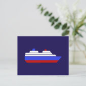 Schiff mit rotem und blauem Meer Postkarte (Stehend Vorderseite)