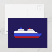 Schiff mit rotem und blauem Meer Postkarte (Vorne/Hinten)