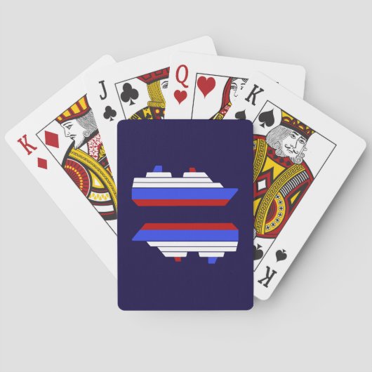 Schiff mit rotem und blauem Meer Spielkarten (Rückseite)