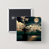 Schiff mit Vollmond Button (Vorne & Hinten)