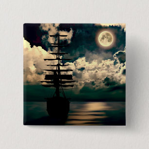Schiff mit Vollmond Button