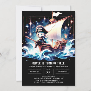 Schiff Modern Pirate Birthday Einladung