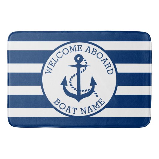 Schiff Nautical Anchering Navy Custom Welcome Bard Badematte (Vorderseite)