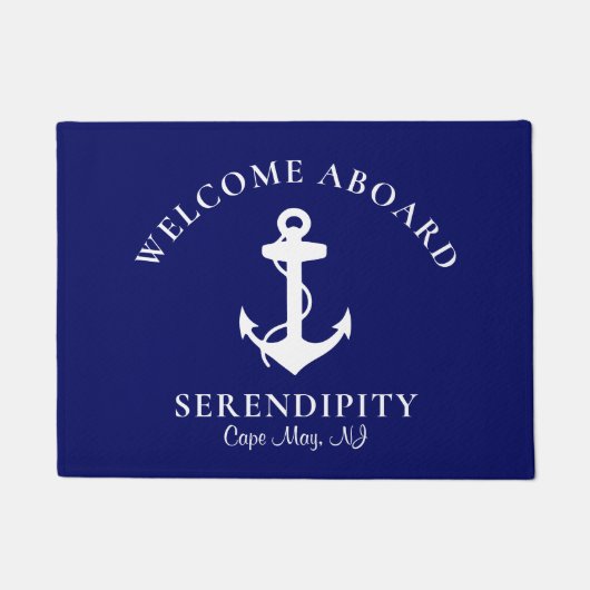 Schiff Nautical Anchering Navy Custom Welcome Bard Fußmatte (Vorderseite)