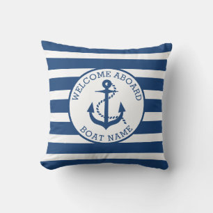 Schiff Nautical Anchering Navy Custom Welcome Bard Kissen