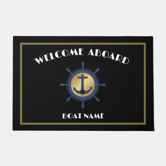 Schiff Nautical Anchor Laurel Custom Willkommen an Fußmatte (Vorderseite)