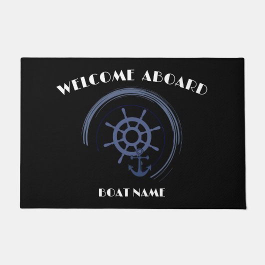Schiff Nautical Anchor Laurel Custom Willkommen an Fußmatte (Vorderseite)