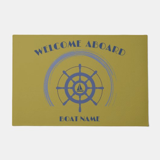 Schiff Nautical Anchor Laurel Custom Willkommen an Fußmatte (Vorderseite)