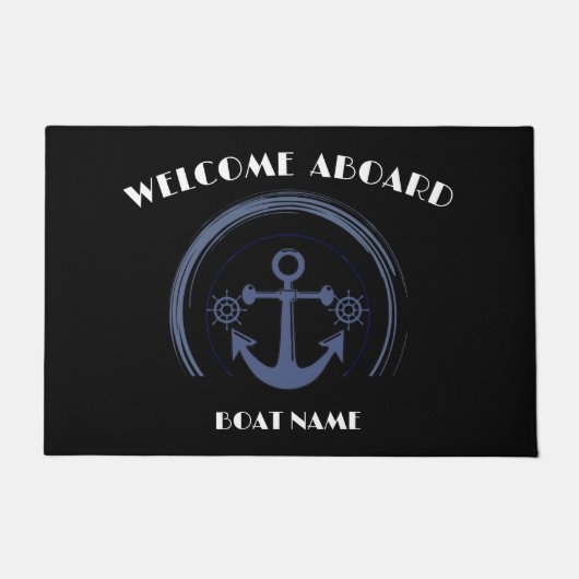 Schiff Nautical Anchor Laurel Custom Willkommen an Fußmatte (Vorderseite)