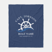 Schiff Nautical Blue Wave Navy Schiff Helm Boat Fleecedecke (Vorderseite)