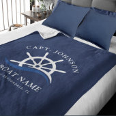 Schiff Nautical Blue Wave Navy Schiff Helm Boat Fleecedecke