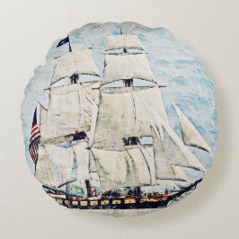 Schiff Nautical Schooner Rundes Kissen