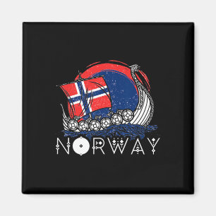 Schiff Norwegische Flagge Norwegen Wikinger-Schiff Magnet