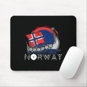 Schiff Norwegische Flagge Norwegen Wikinger-Schiff Mousepad (Mit Mouse)