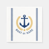 Schiff oder Familienname Anker Laurel Roope Streif Serviette (Vorderseite)