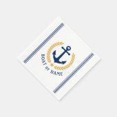 Schiff oder Familienname Anker Laurel Roope Streif Serviette (Ecke)