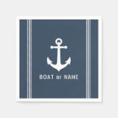 Schiff oder Familienname Nautischer Vintager Anker Serviette (Vorderseite)